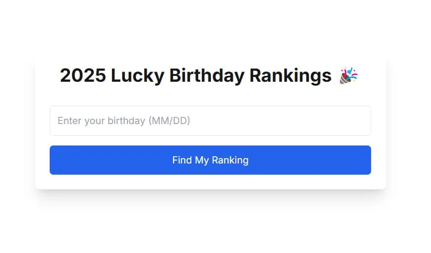 Japanese Lucky Birthday Rankings 2025